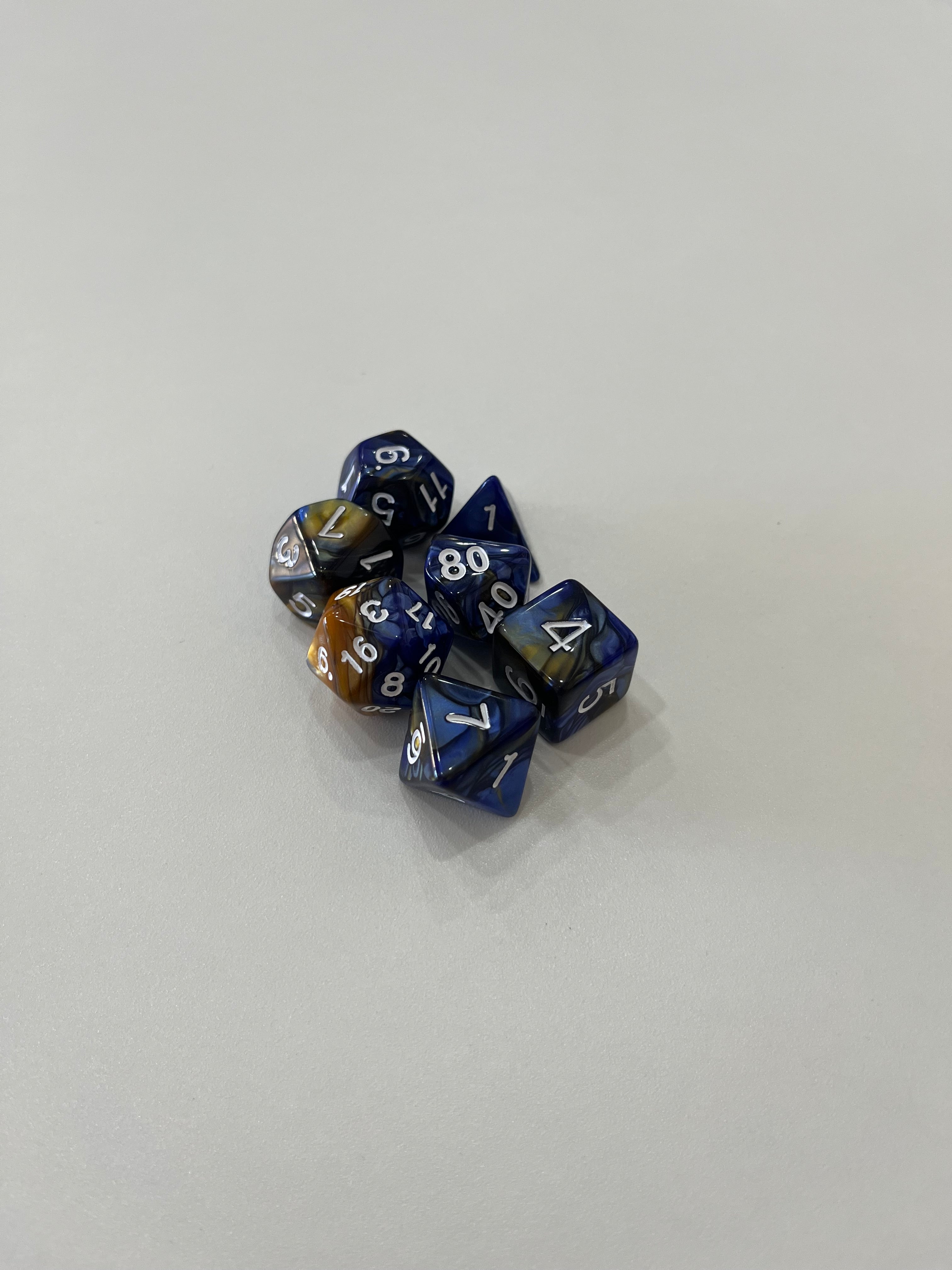 Juego de 7 dados para juegos de rol. 16 mm