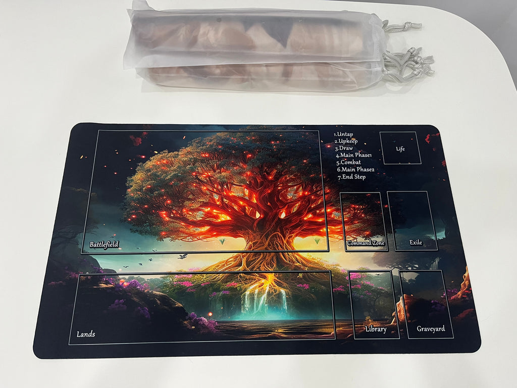 Tapete Árbol. Accesorio para juegos de cartas TCG.