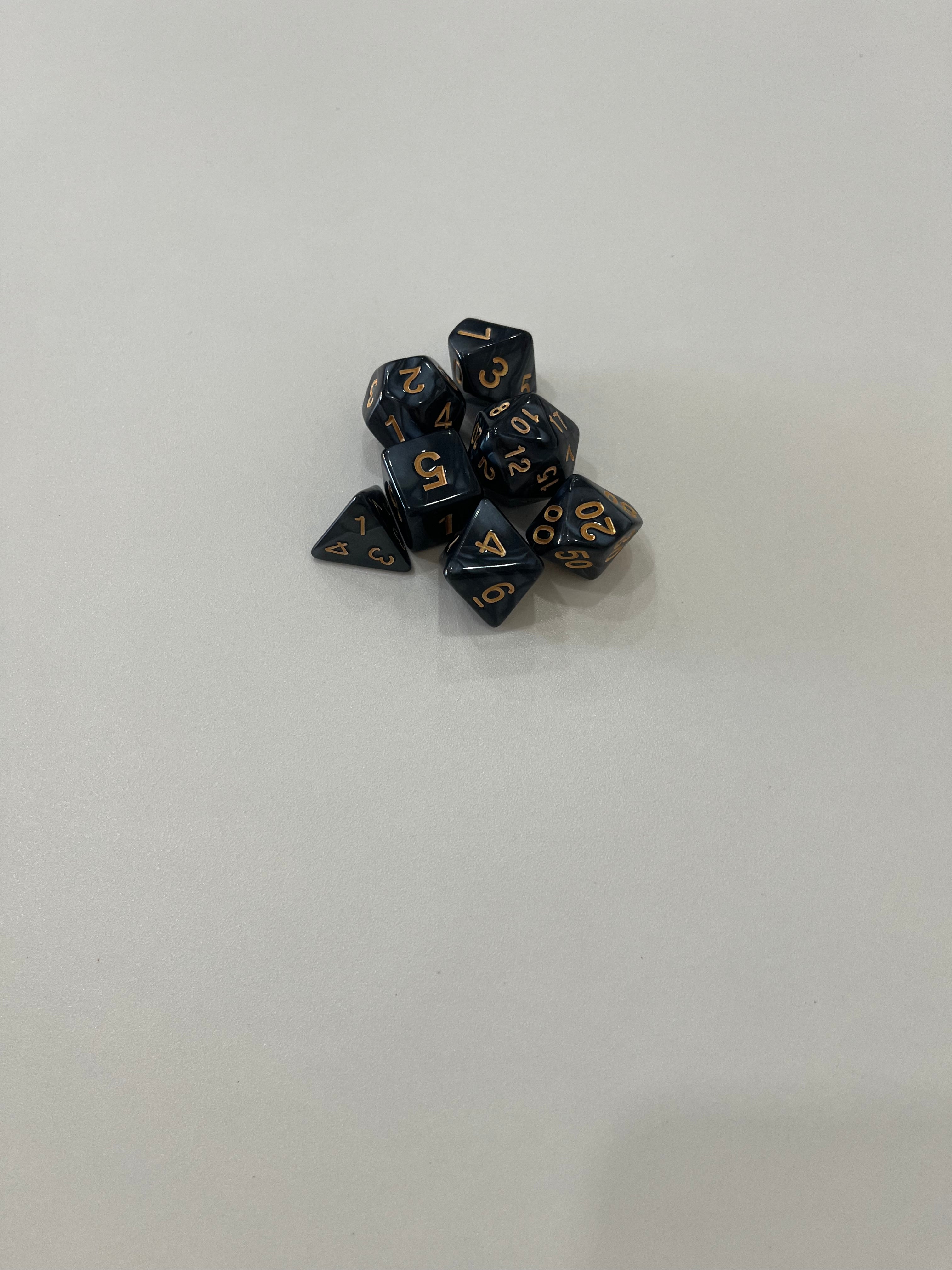 Juego de 7 dados para juegos de rol. 16 mm