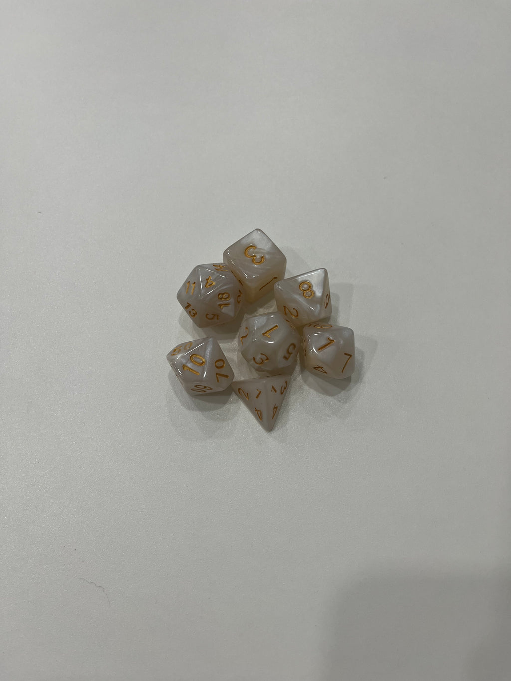 Juego de 7 dados para juegos de rol. 16 mm