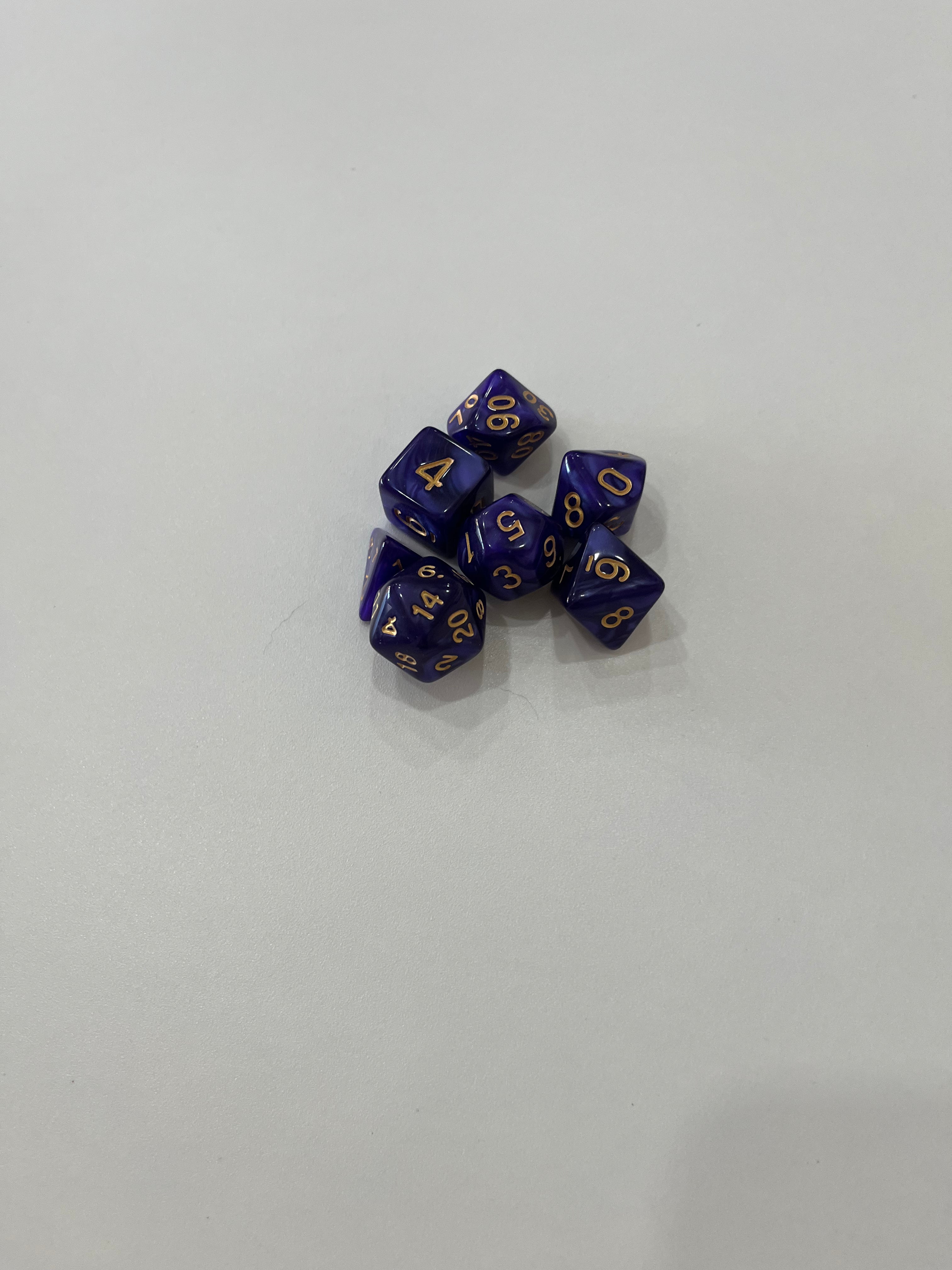 Juego de 7 dados para juegos de rol. 16 mm