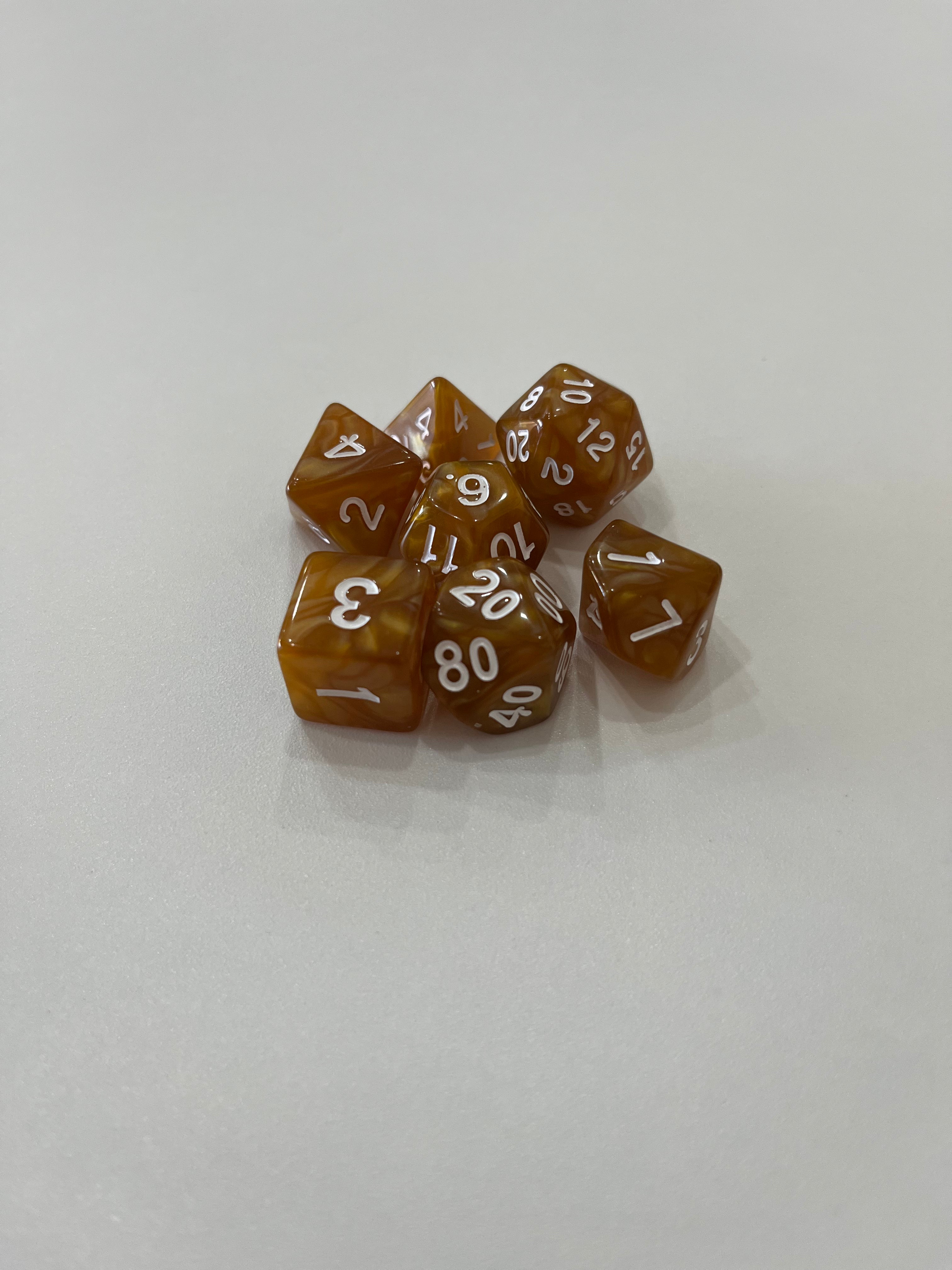 Juego de 7 dados para juegos de rol. 16 mm