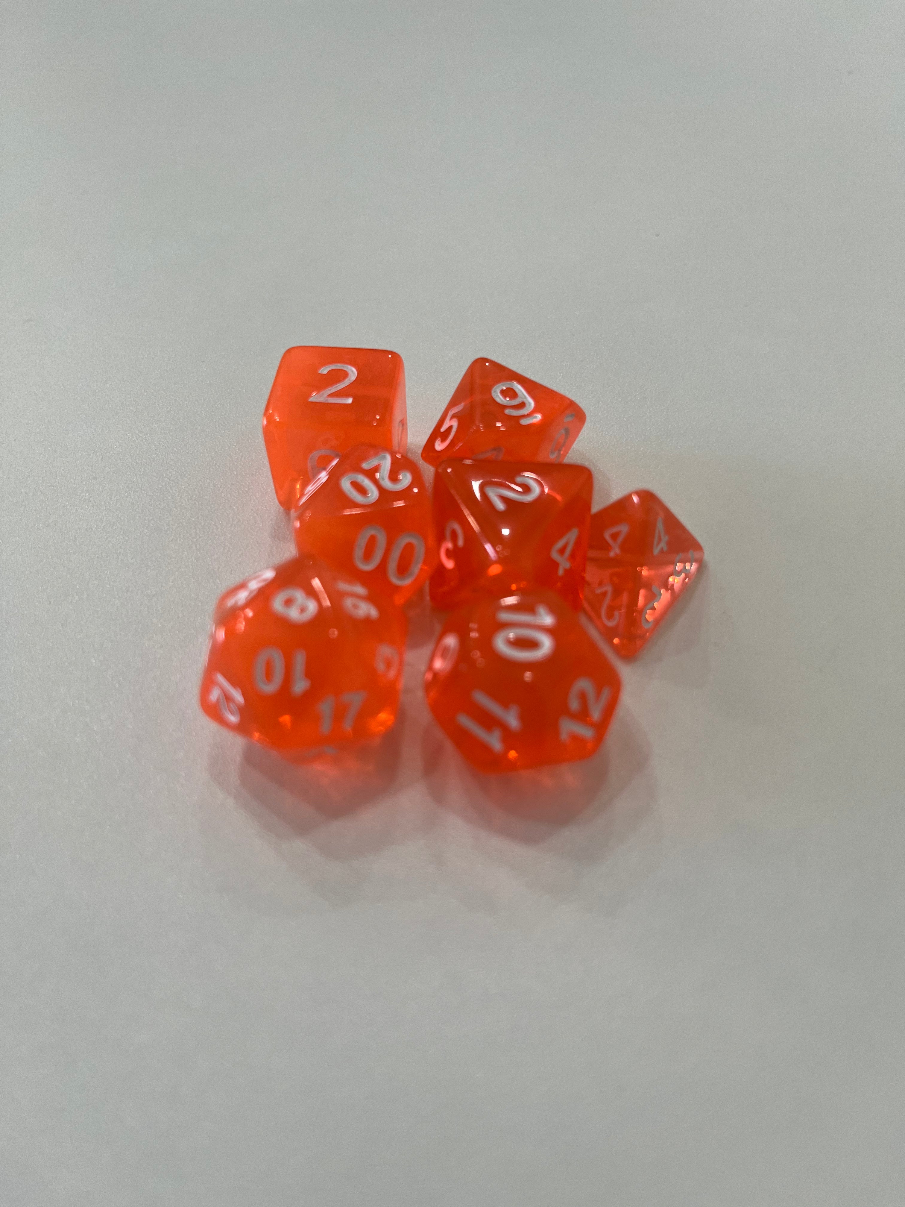 Juego de 7 dados para juegos de rol. 16 mm