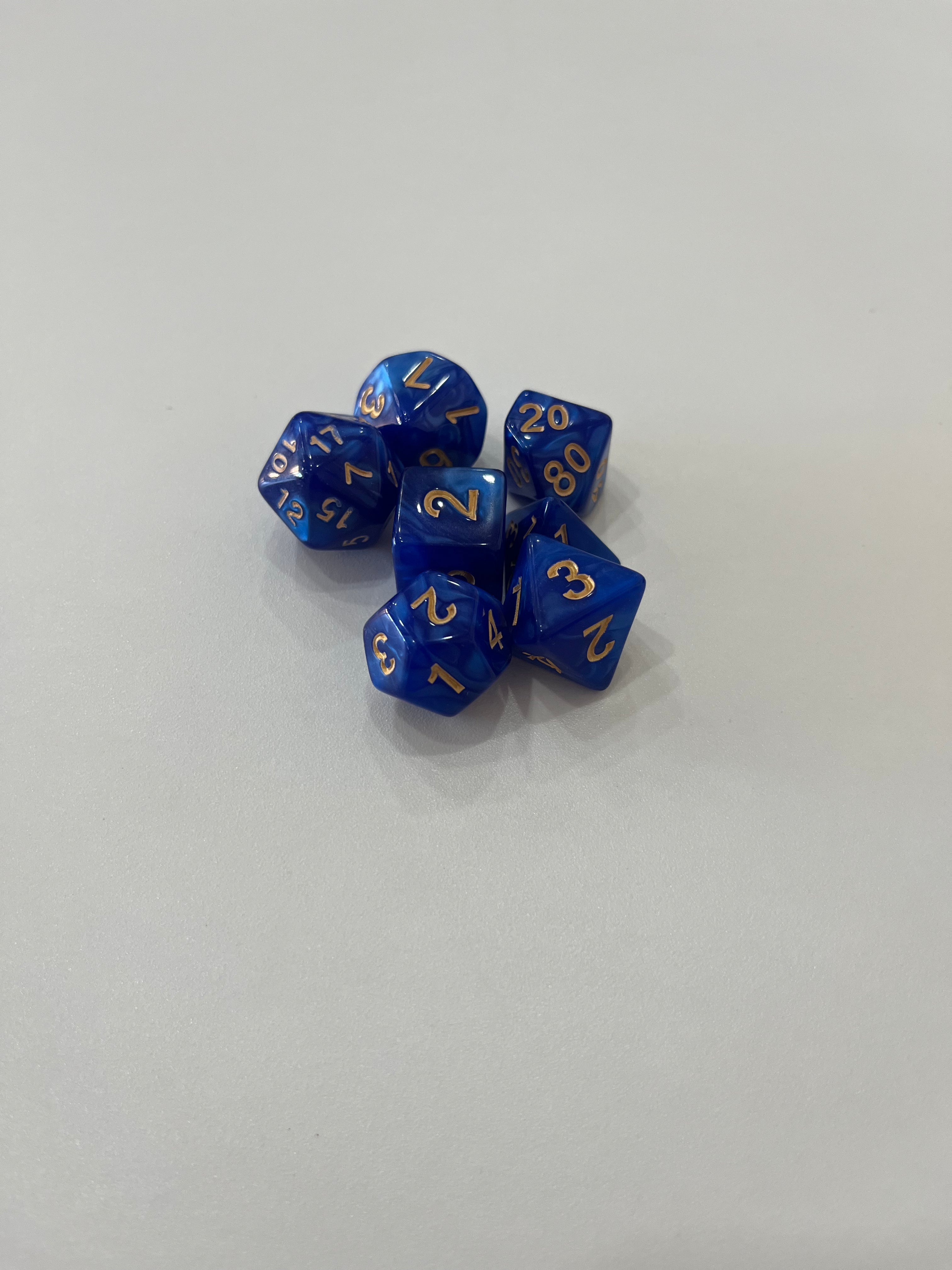 Juego de 7 dados para juegos de rol. 16 mm