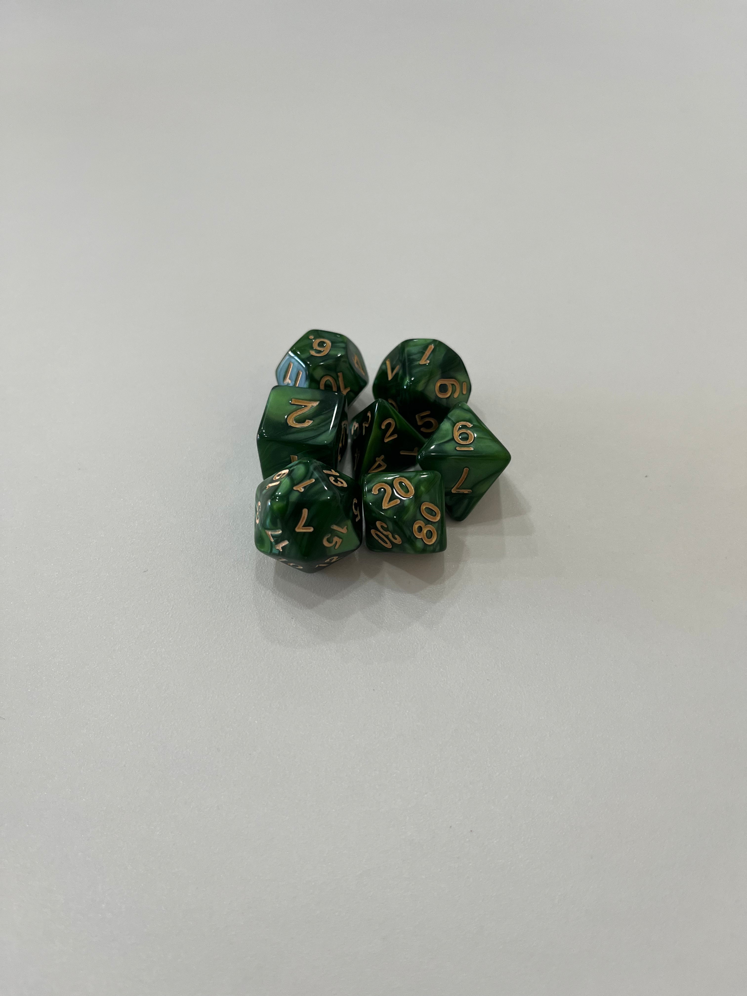 Juego de 7 dados para juegos de rol. 16 mm
