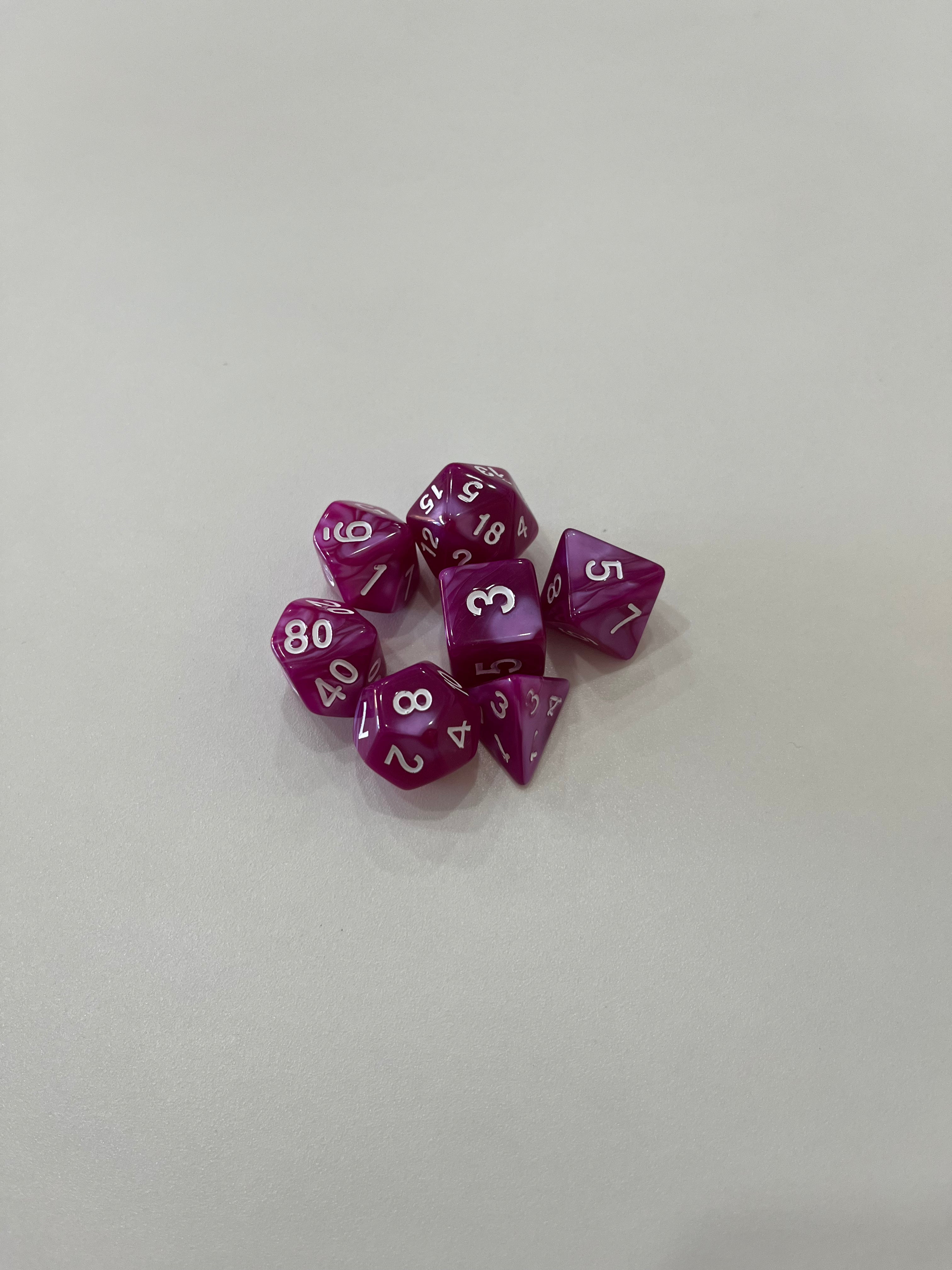 Juego de 7 dados para juegos de rol. 16 mm