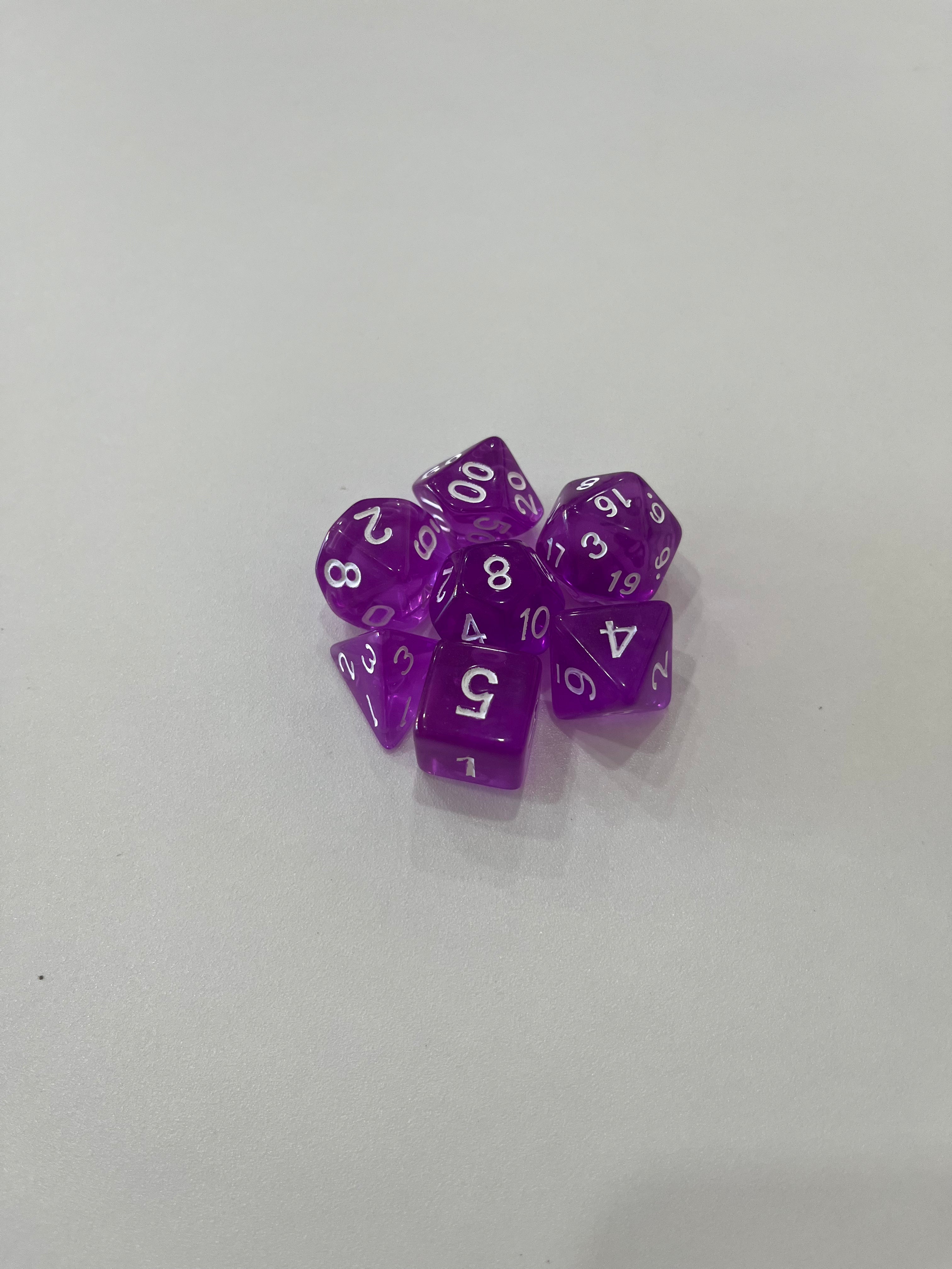 Juego de 7 dados para juegos de rol. 16 mm