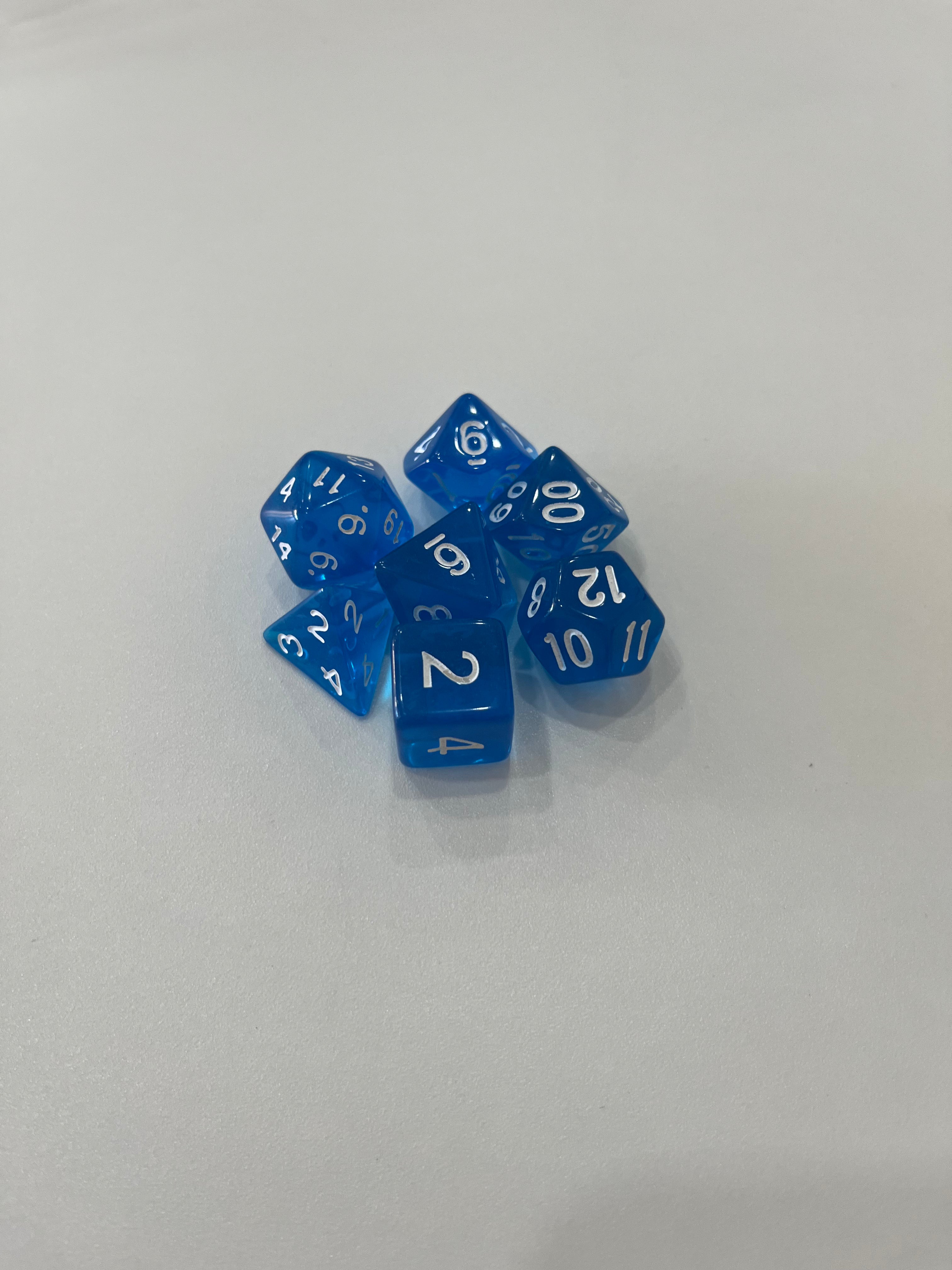 Juego de 7 dados para juegos de rol. 16 mm