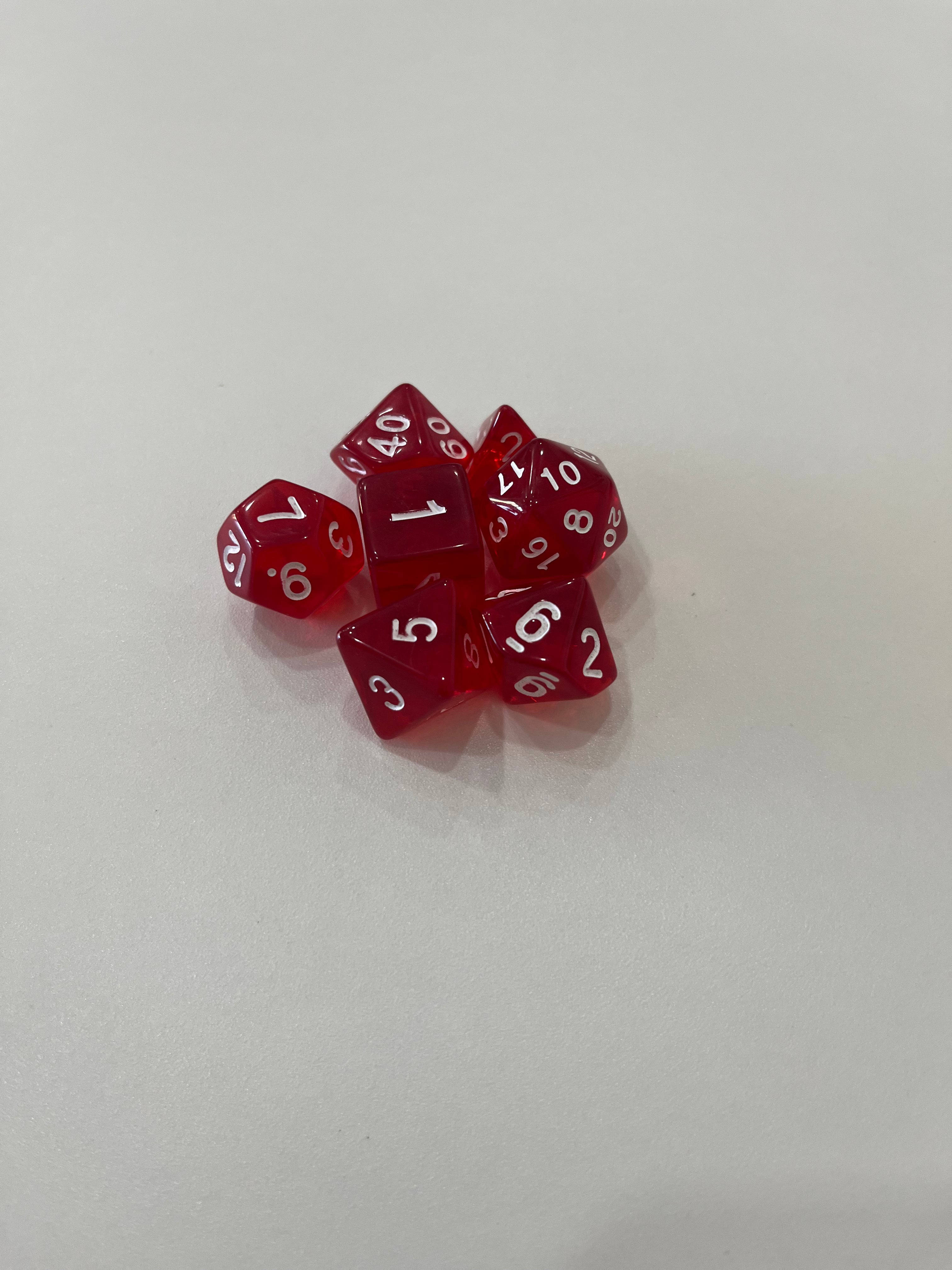 Juego de 7 dados para juegos de rol. 16 mm