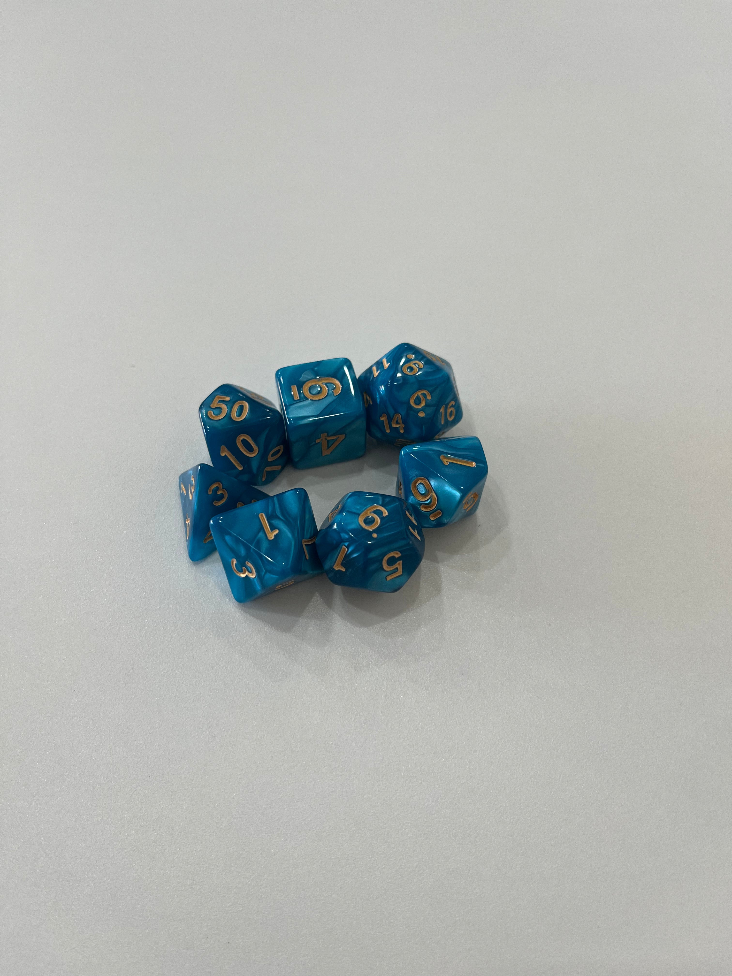 Juego de 7 dados para juegos de rol. 16 mm