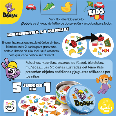 Dobble Kids | Juego de Mesa | Juego de Cartas | Juego Infantil