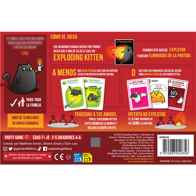Exploding Kittens | Juego de Mesa | Juego Familiar | Juego para Fiestas