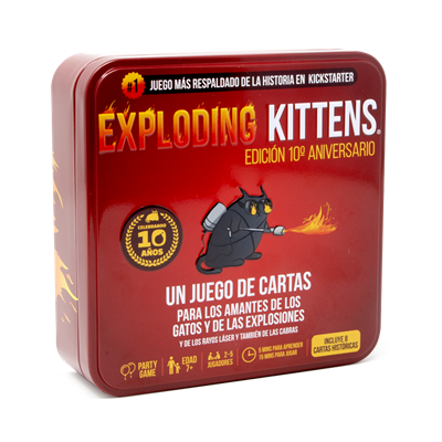 Exploding Kittens 10º Aniversario | Juego de Mesa | Juego Familiar | Juego para Fiestas