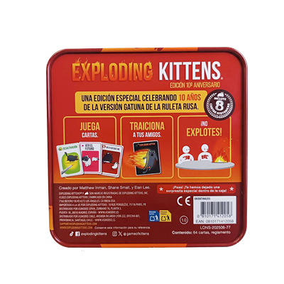 Exploding Kittens 10º Aniversario | Juego de Mesa | Juego Familiar | Juego para Fiestas